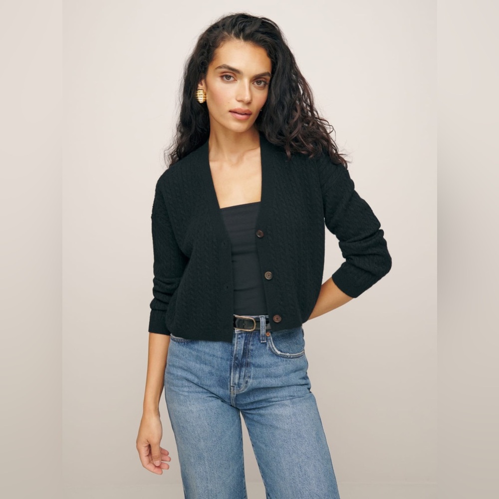 Reformation Giusta Cropped Cashmere Cardigan size XS NWT